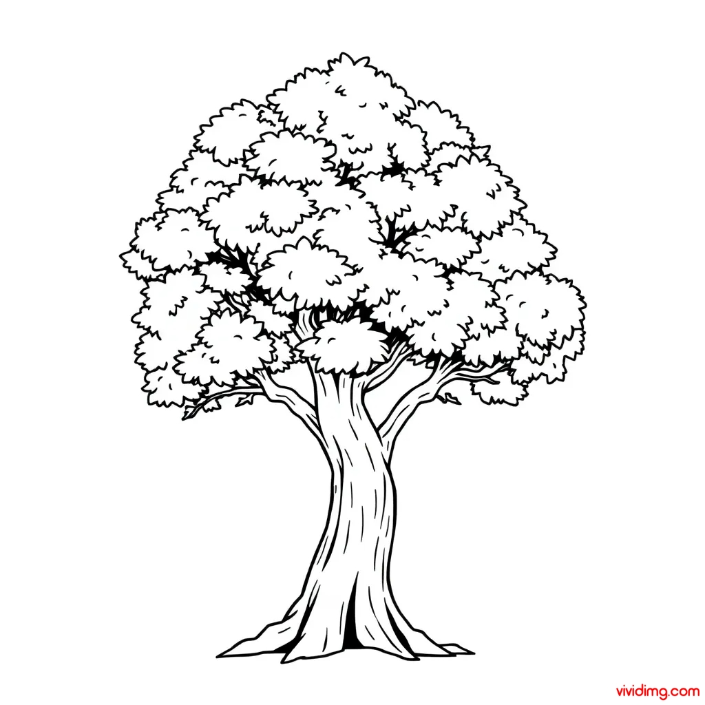 Anime tree for painting for kids