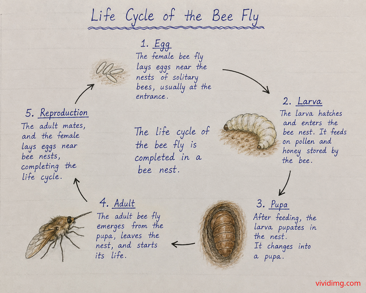 Life cycle of bees – complete stages from egg to adult