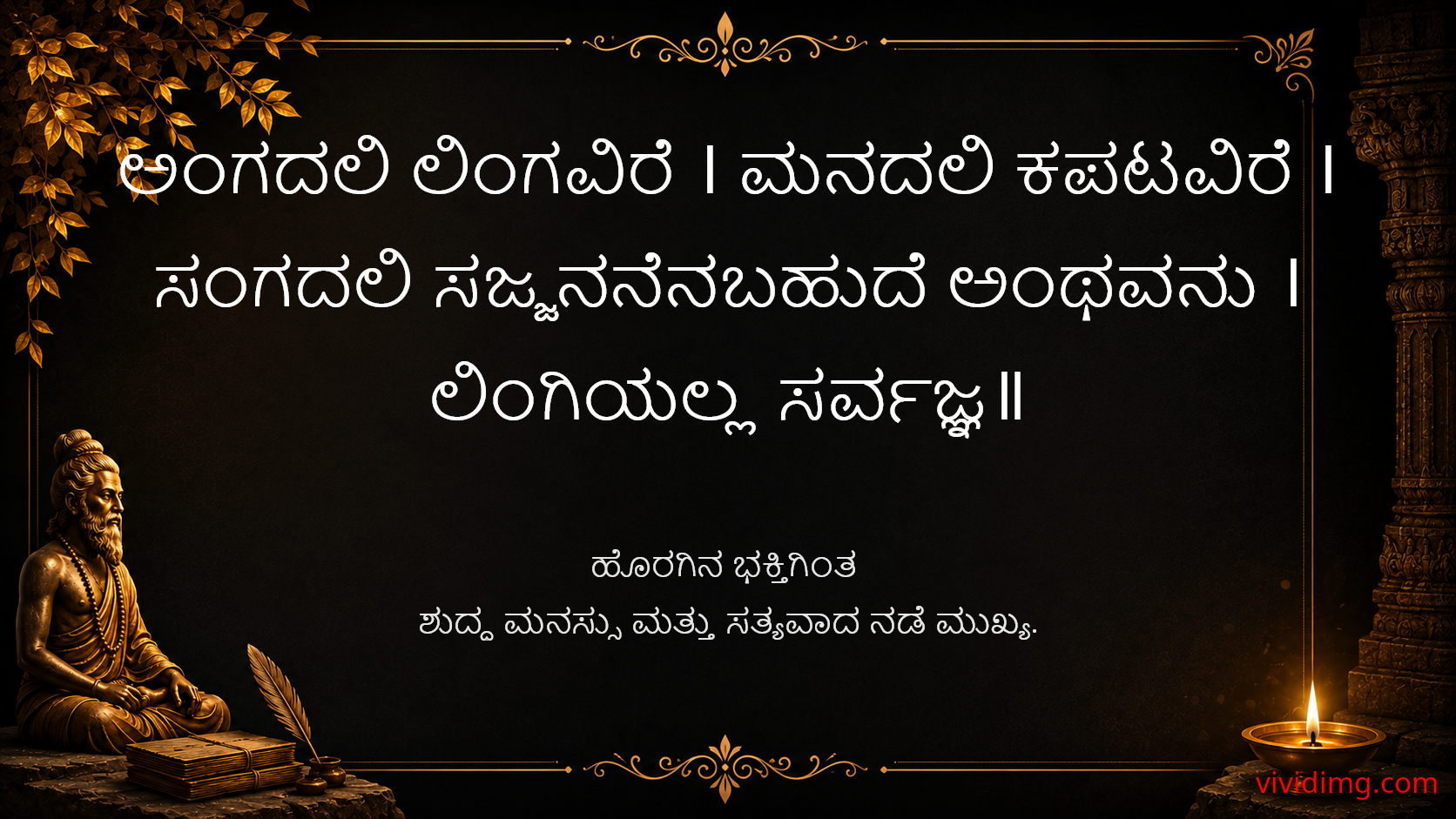 True devotion is found in sincere character - Sarvajna Vachanagalu
