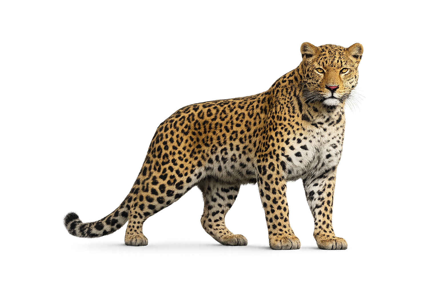 Majestic leopard PNG with realistic transparent background