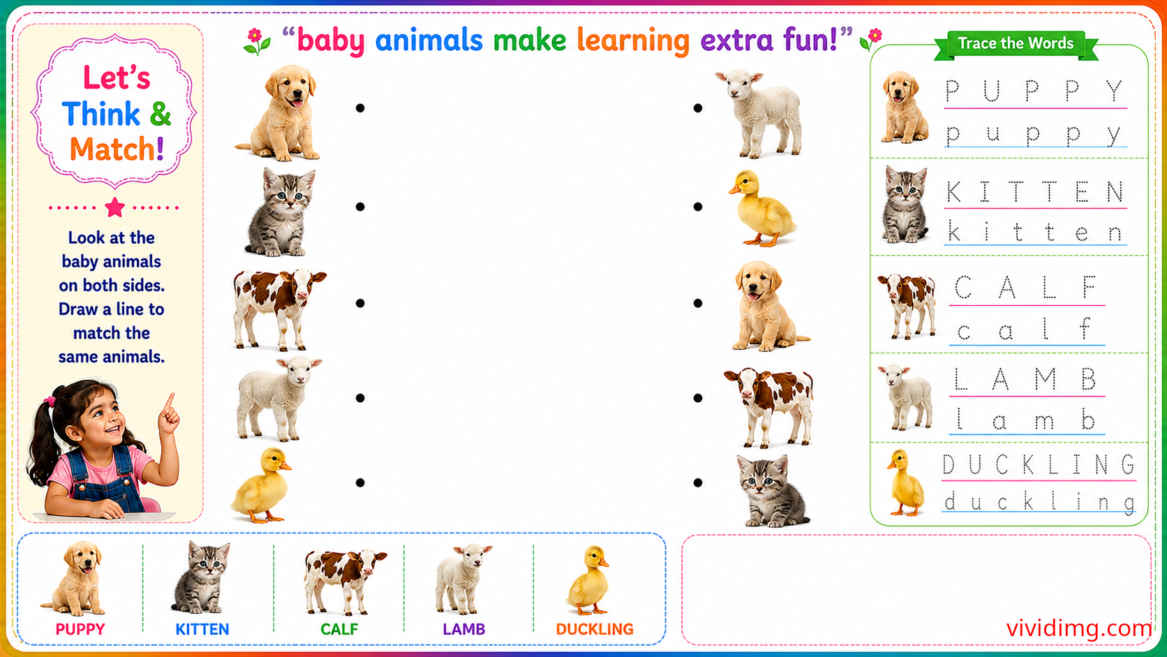 Learning adorable baby animals through matching fun – let's think & match