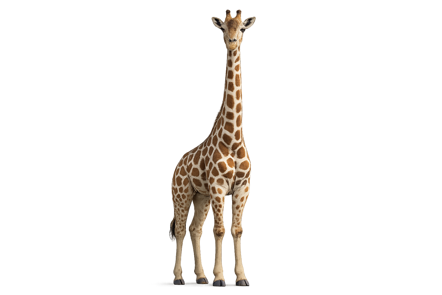 Elegant giraffe PNG with realistic details and transparent background