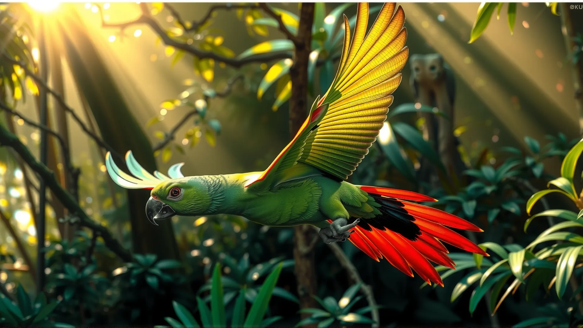 Vibrant Parrot Soaring Through Nature – HD 4K