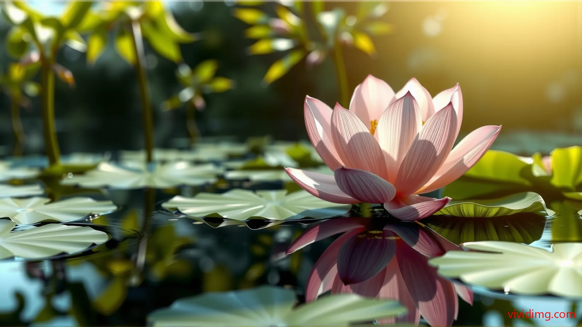 Lotus in soft spring light