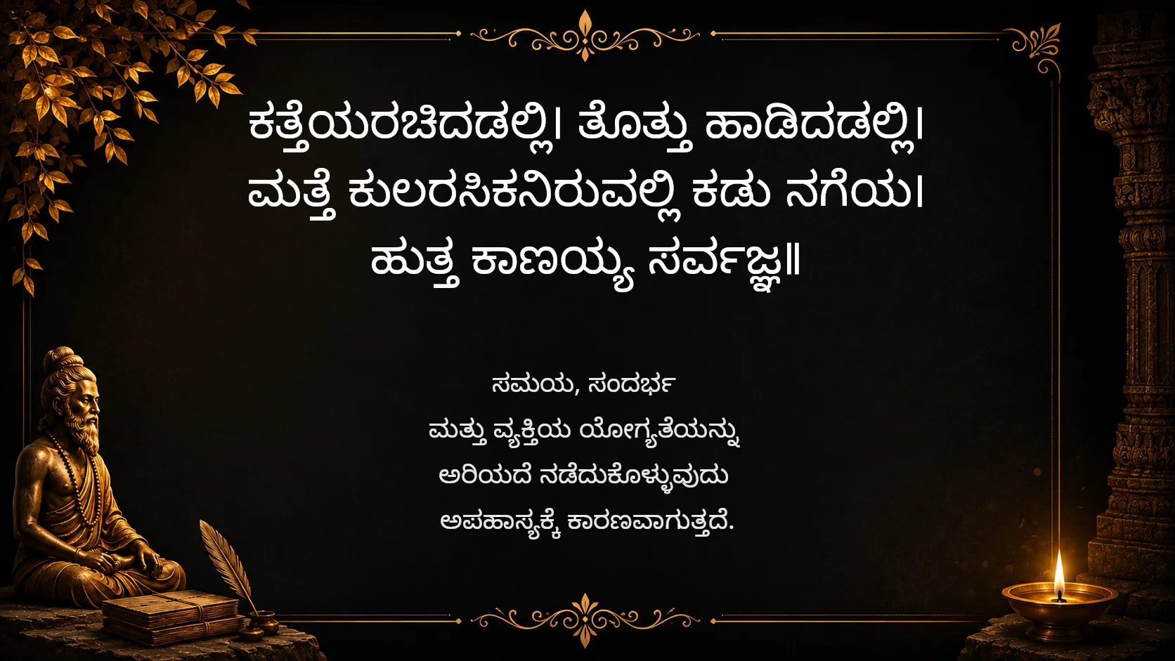 Laughter follows those who ignore wisdom - Sarvajna Vachanagalu