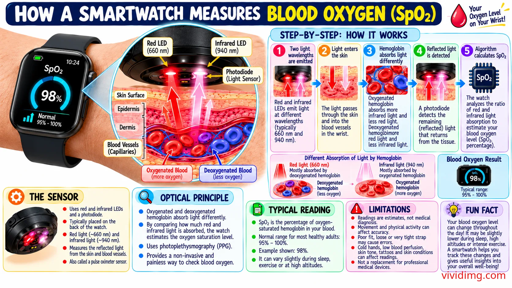 How a Smartwatch measures Blood Oxygen (SpO2)
