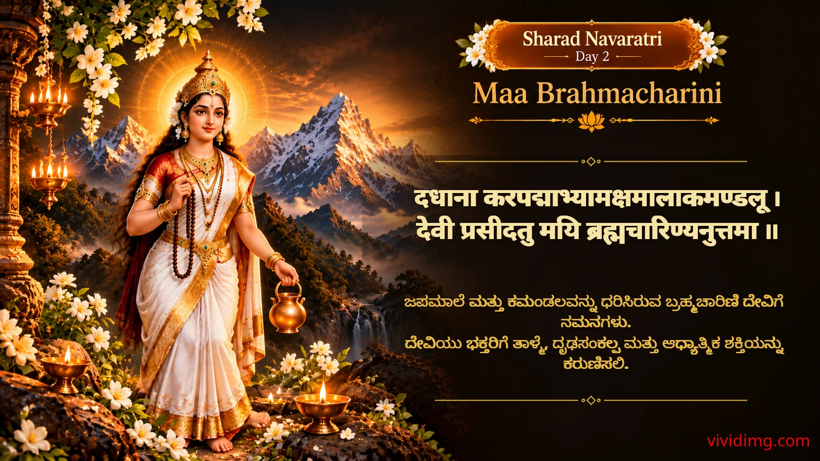 Sharad Navaratri Day 2 – Maa Brahmacharini blessings for devotion, patience and inner strength