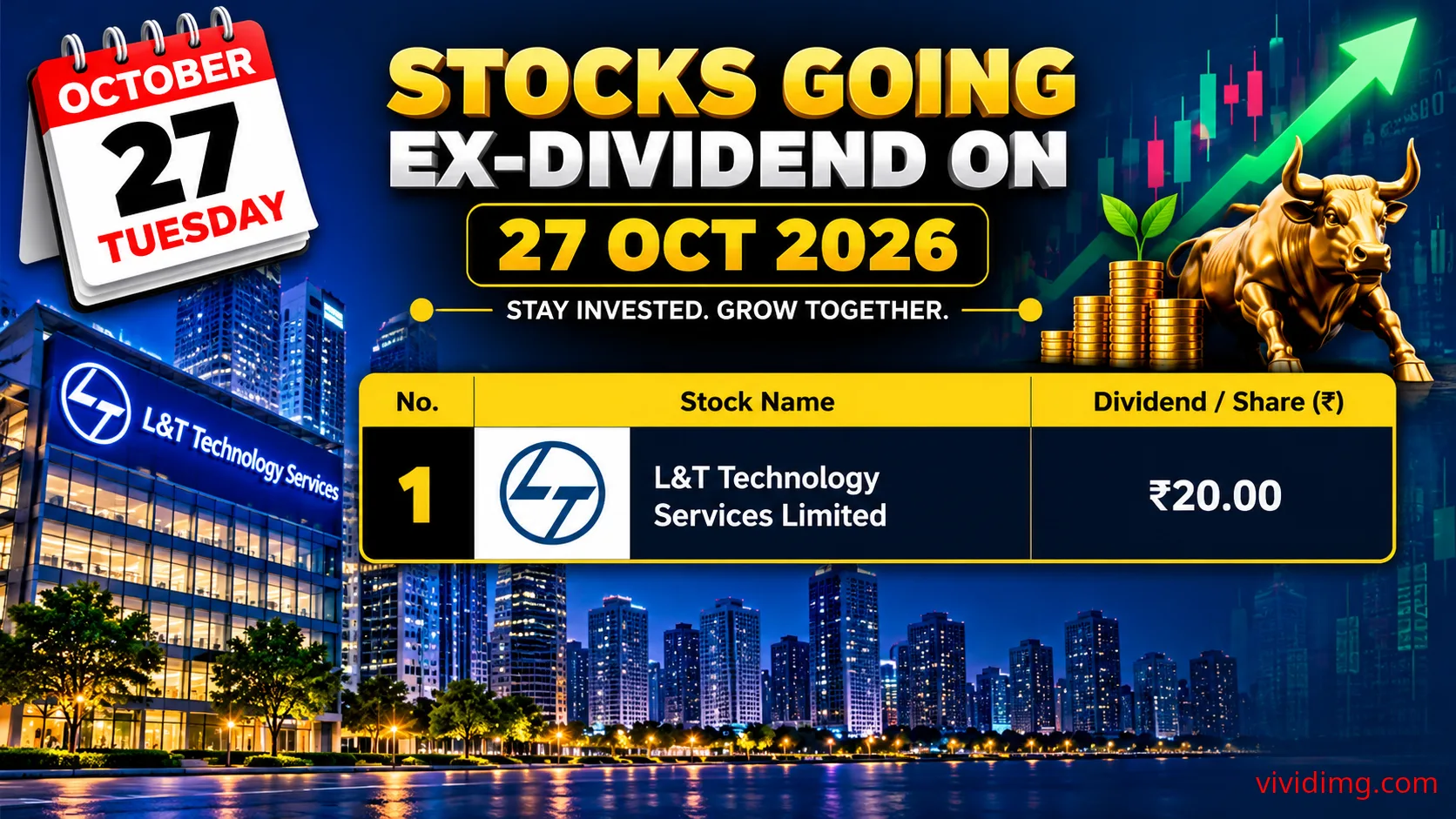 Stocks going ex-dividend on 27 October 2026 – Indian dividend calendar