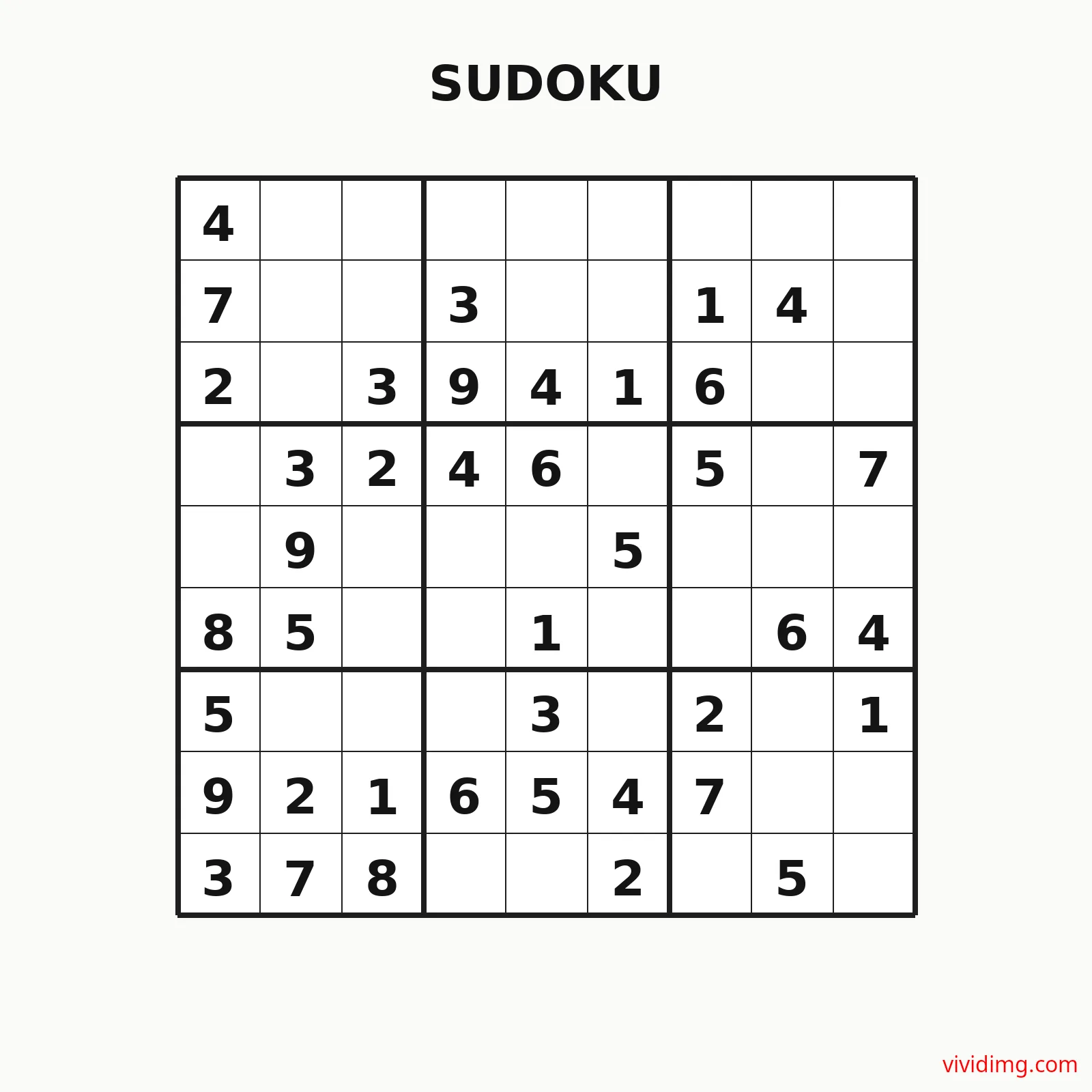 Engaging 9x9 number challenge for improving logical thinking - Sudoku - Easy