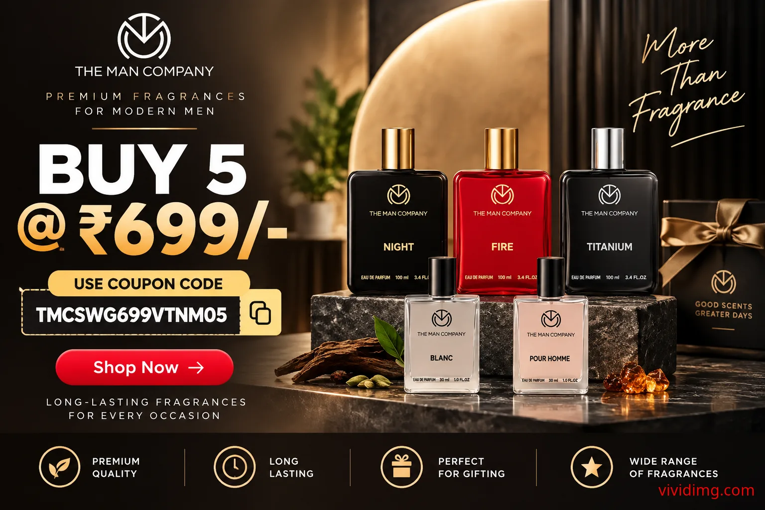 The Man Company Buy 5 for ₹699 perfume offer with coupon code