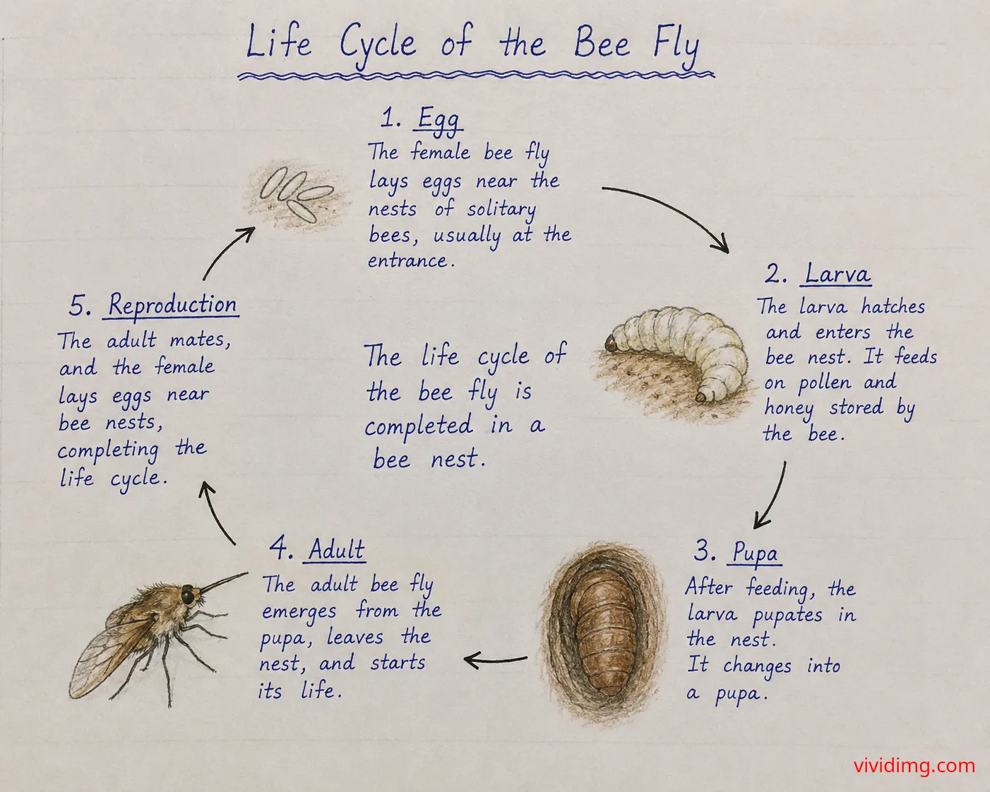 Life cycle of bees – complete stages from egg to adult