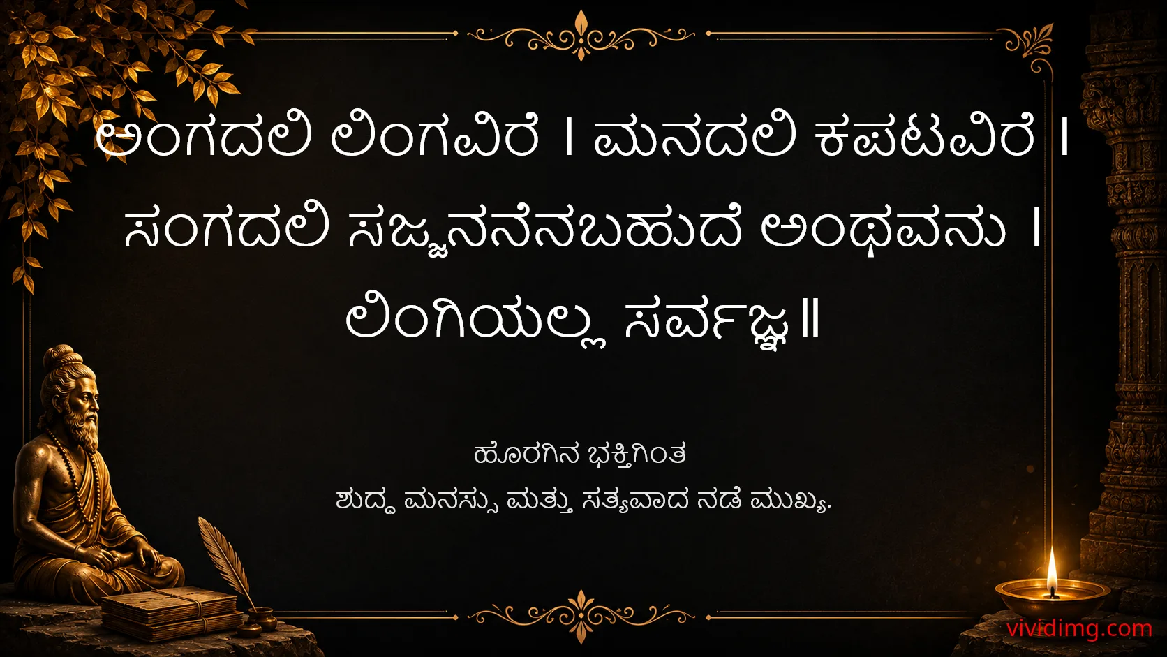True devotion is found in sincere character - Sarvajna Vachanagalu