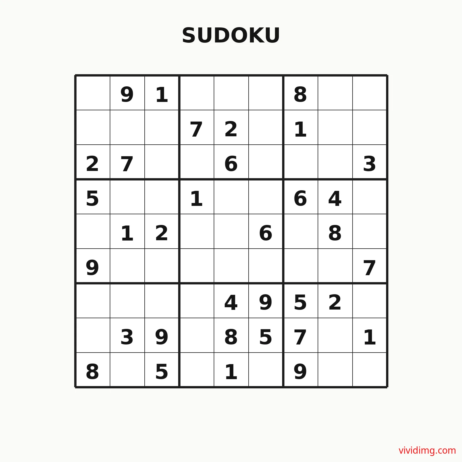 Thoughtful 9x9 number challenge to strengthen logical reasoning - Sudoku - Medium