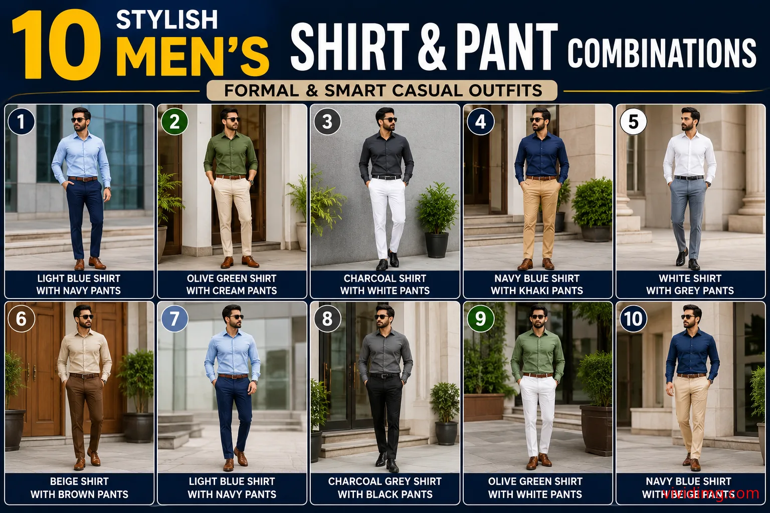 10 stylish men's shirt and pant combinations for formal and smart casual looks