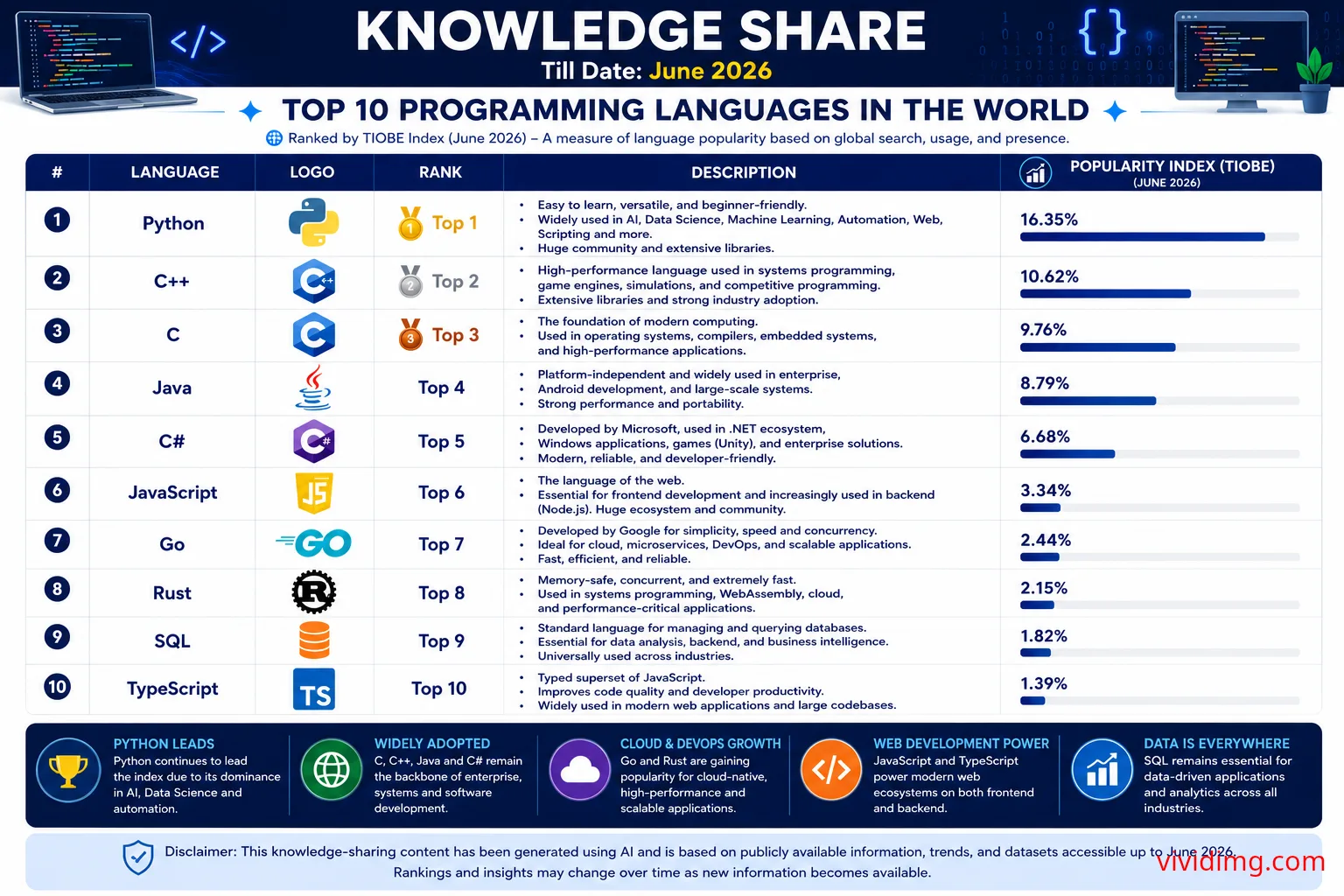 Top 10 Programming Languages in the World (June 2026) - Knowledge Share