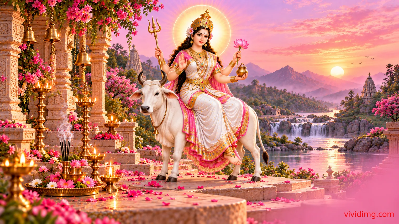 May Maa Mahagauri Bless Your Life with Peace, Purity and Divine Happiness