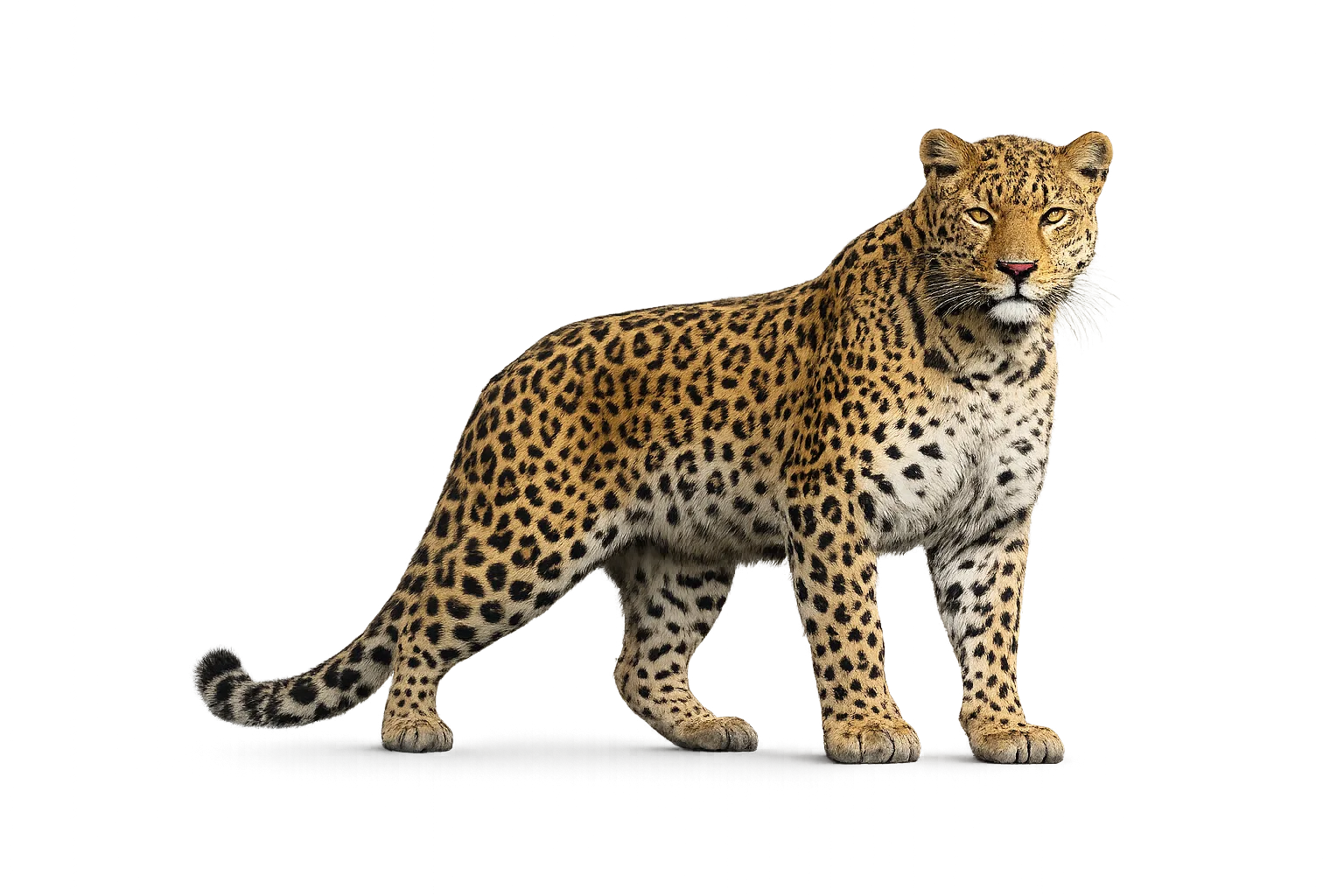 Majestic leopard PNG with realistic transparent background