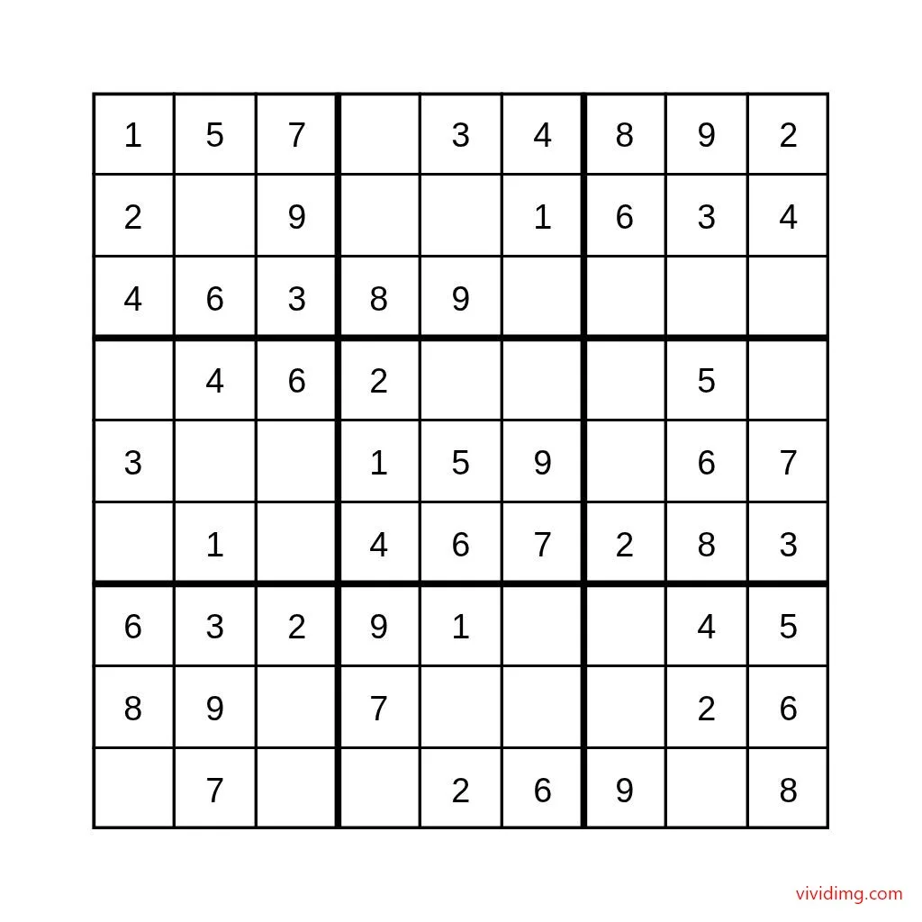 Easy sudoku puzzle – 9x9 beginner friendly brain game