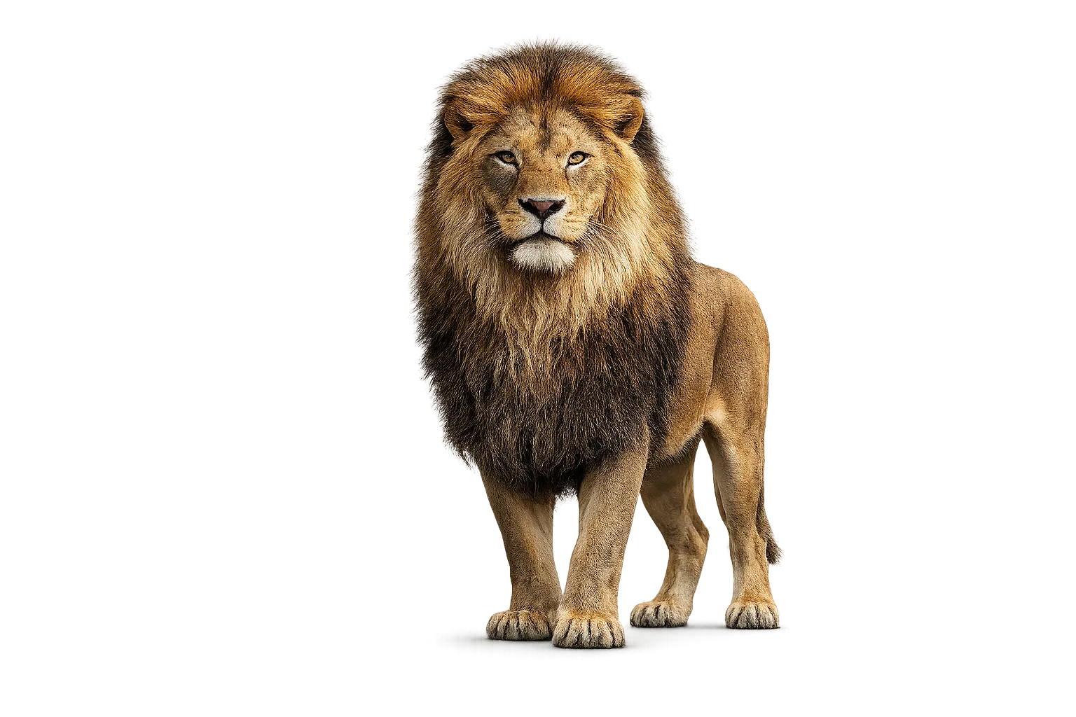 Majestic lion PNG with ultra-realistic mane and transparent background