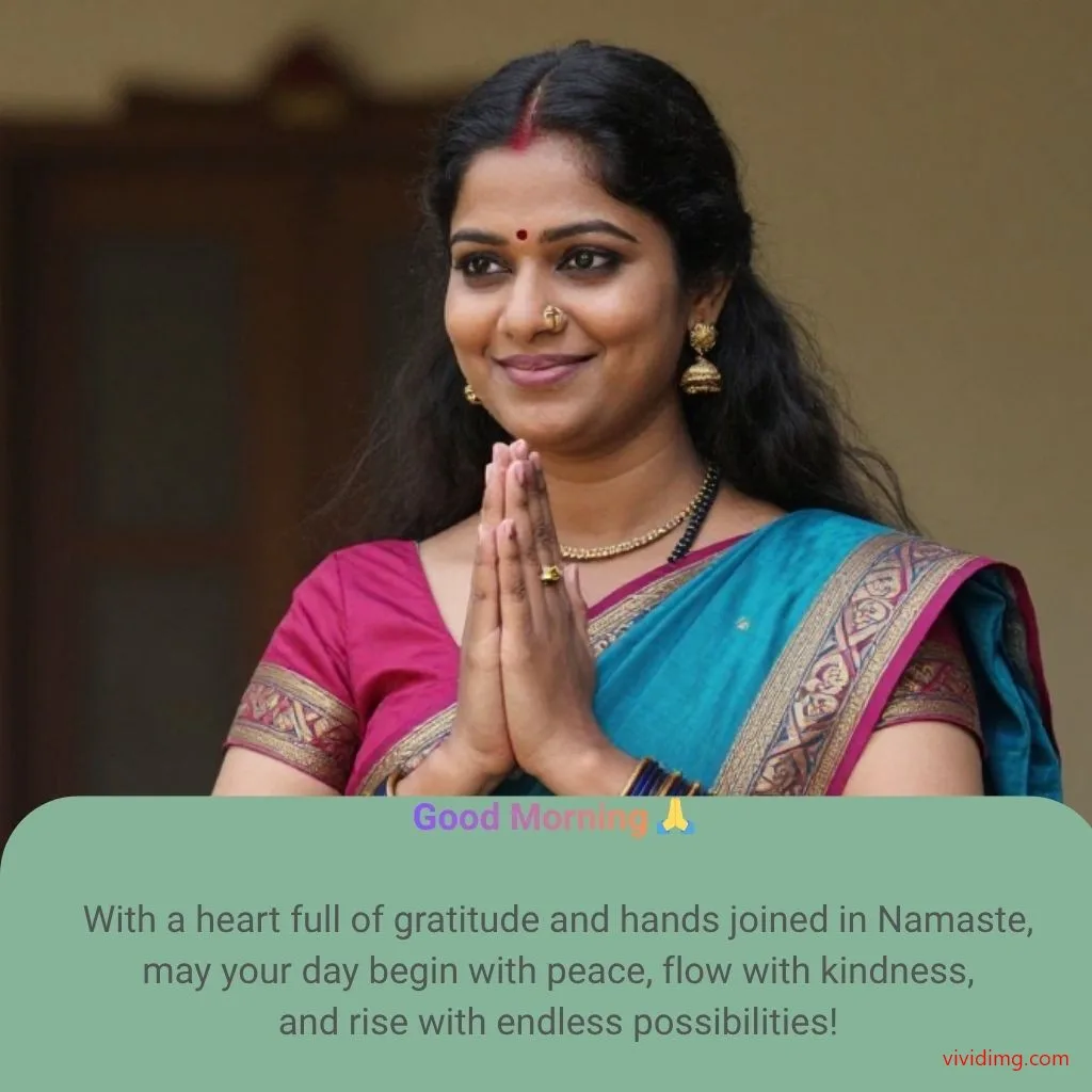 Namaste good morning image – Gratitude & Peaceful wishes HD