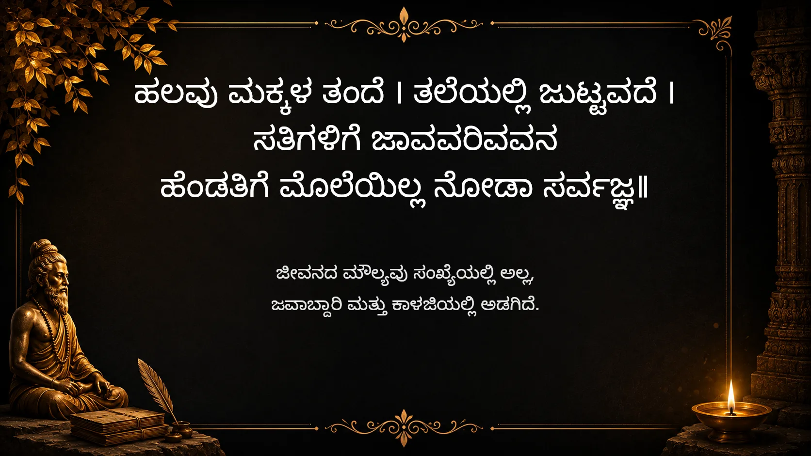 True wealth is not measured by the number of children - Sarvajna Vachanagalu
