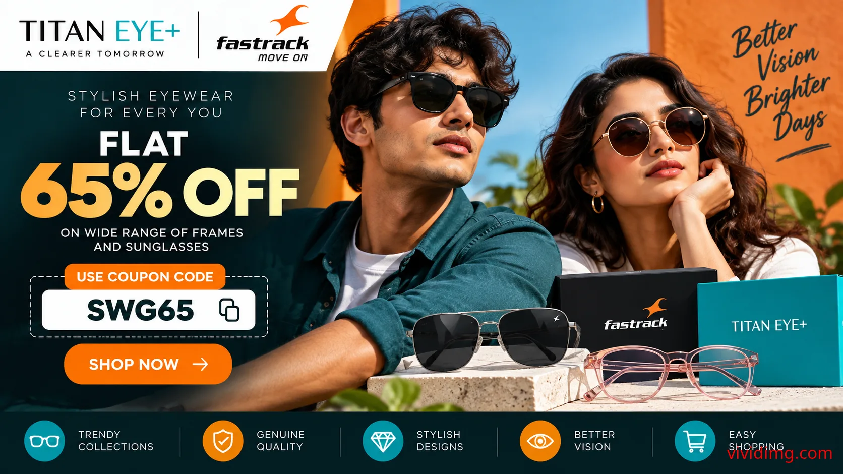 Titan Eye+ Fastrack offer – flat 65% off on eyewear