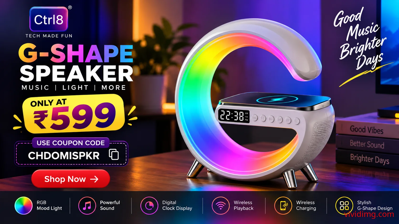 Ctrl8 G-Shape speaker offer – get it for just ₹599