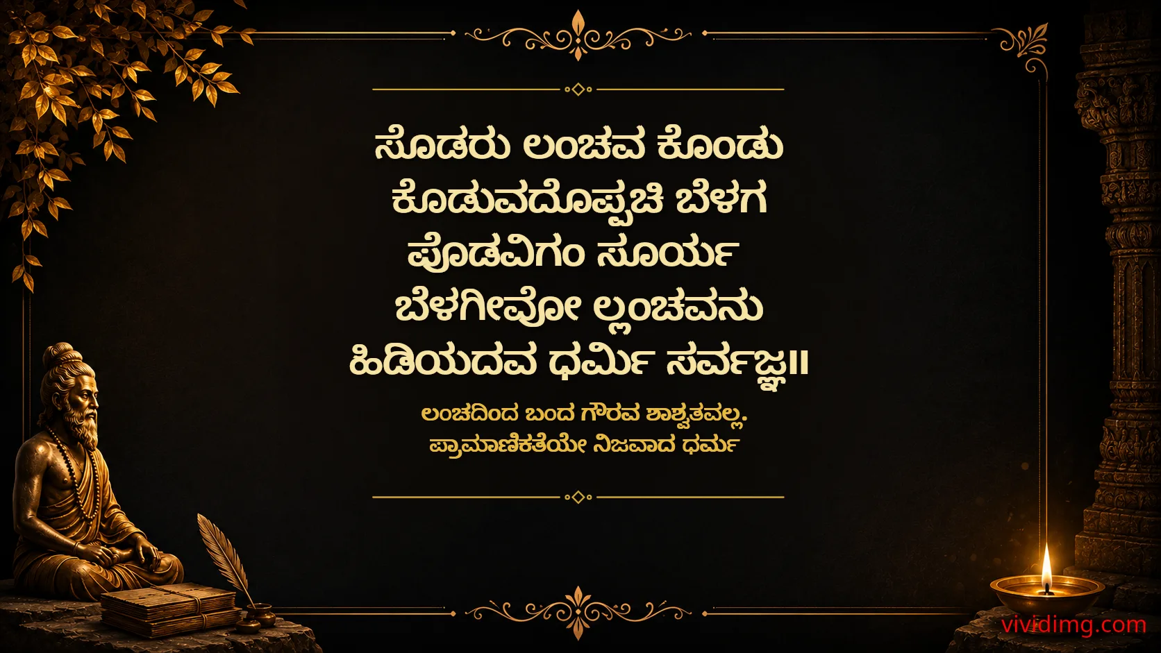 Integrity Shines Brighter Than Corruption - Sarvajna Vachanagalu