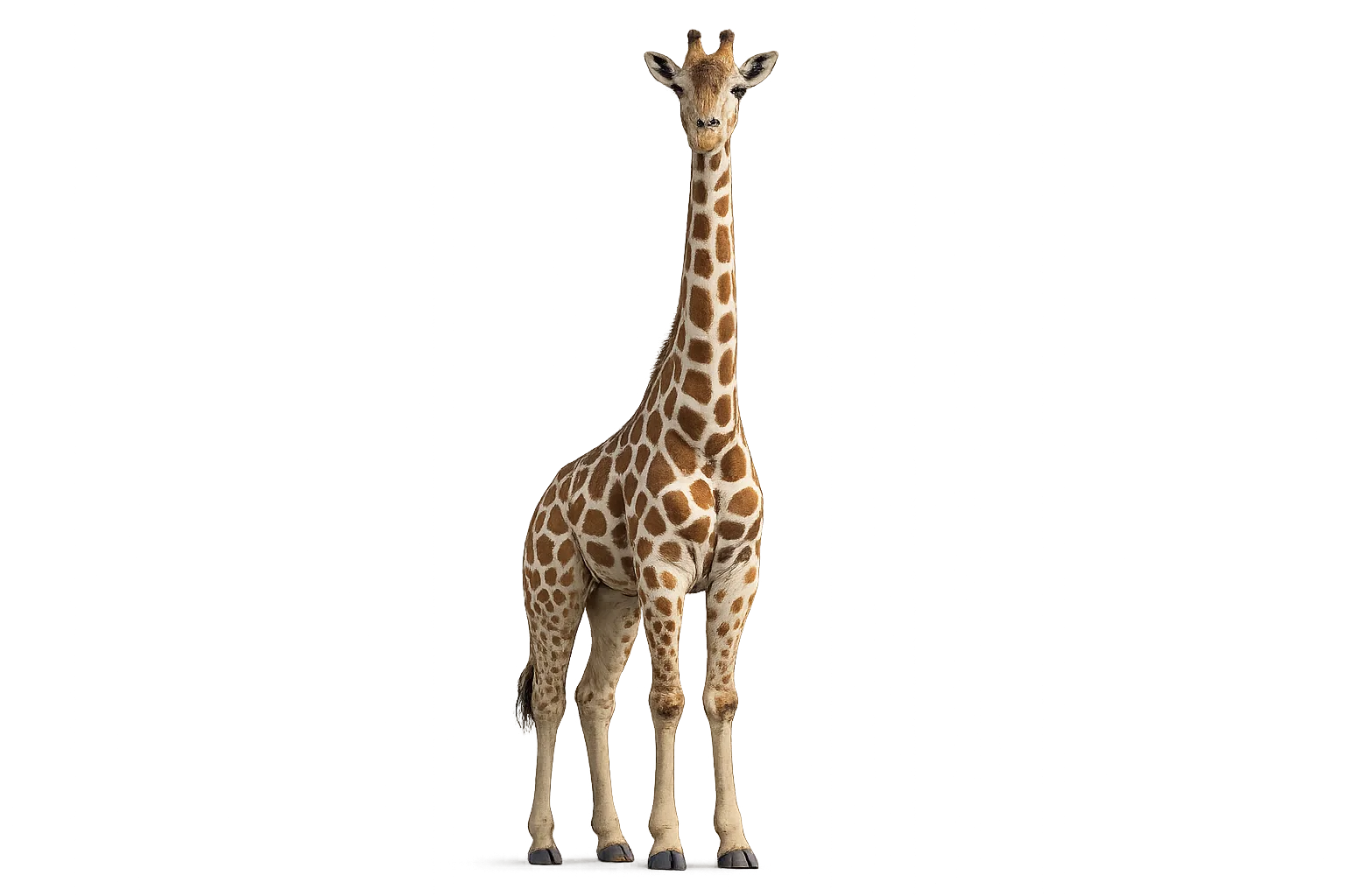 Elegant giraffe PNG with realistic details and transparent background