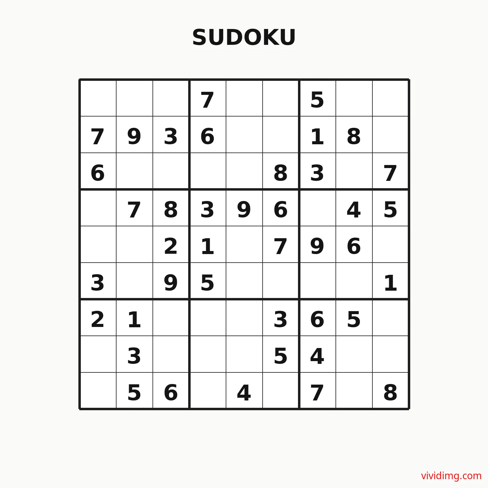 Clear 9x9 number puzzle to build everyday logic skills - Sudoku - Easy