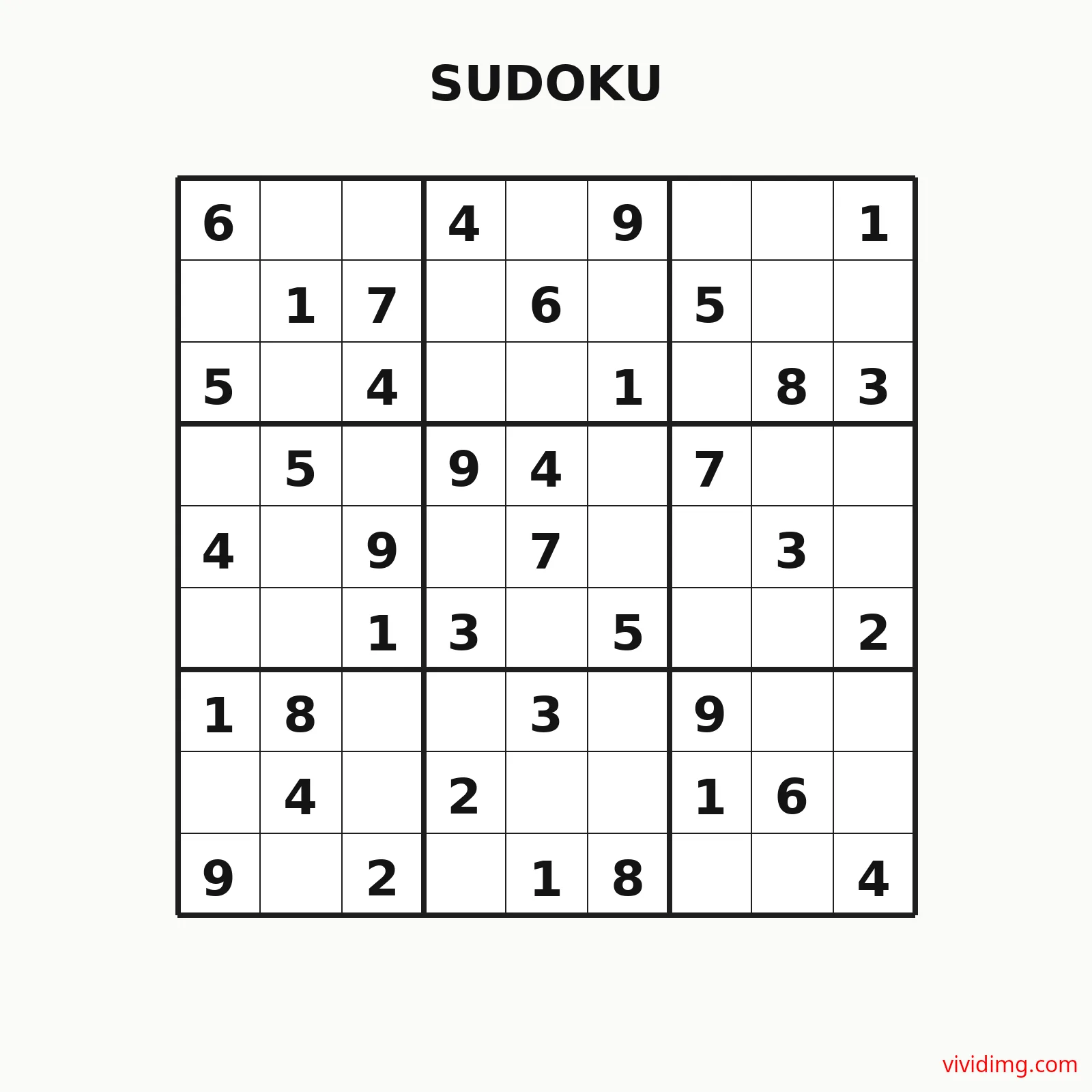 Refreshing 9x9 brain puzzle for a quick logic break - Sudoku - Easy