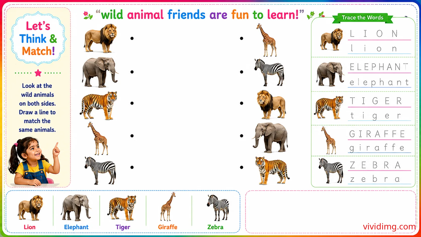 Discovering amazing wild animals through matching fun – let's think & match