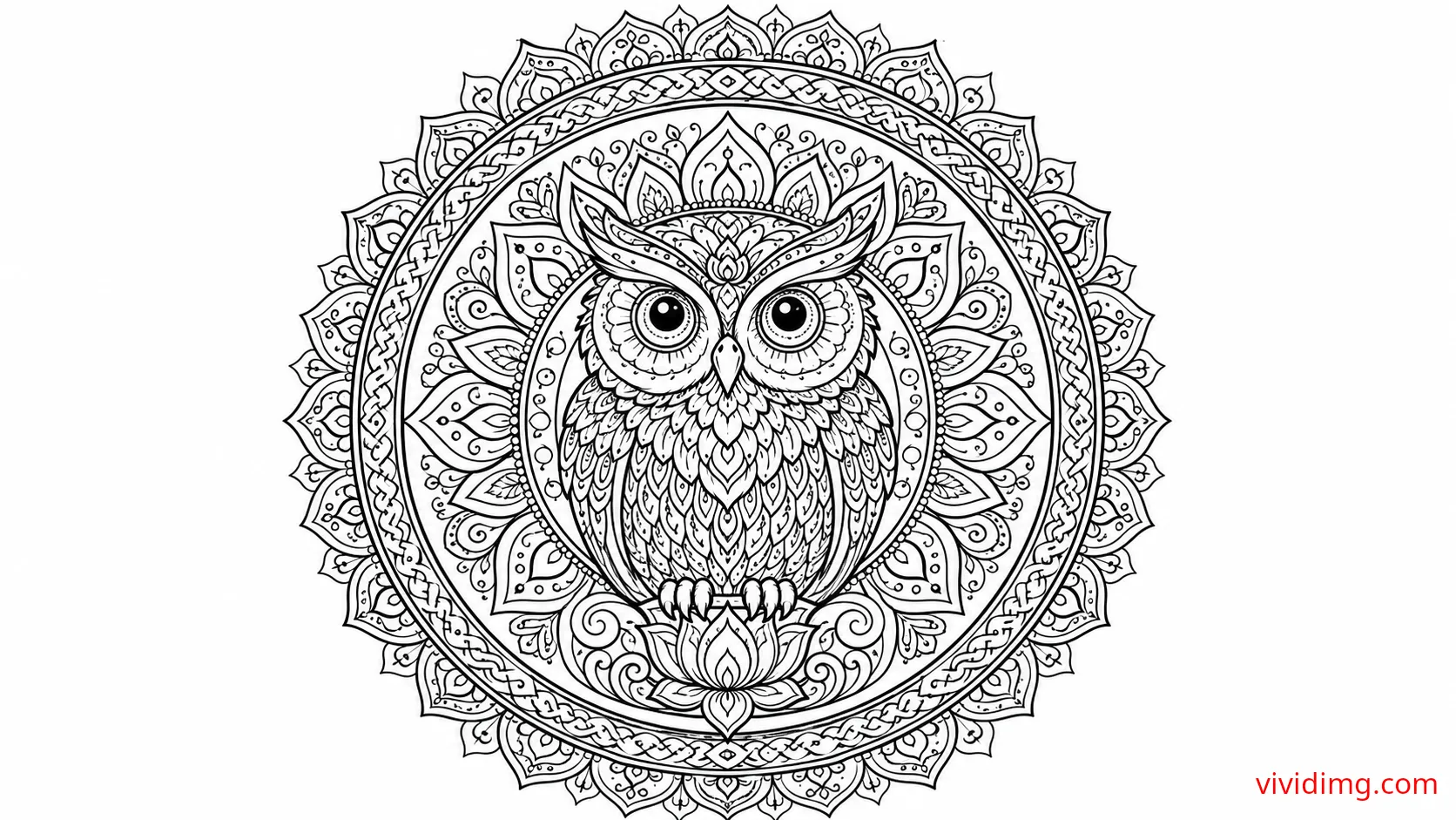 Graceful owl mandala for peaceful creativity - Mandala Art