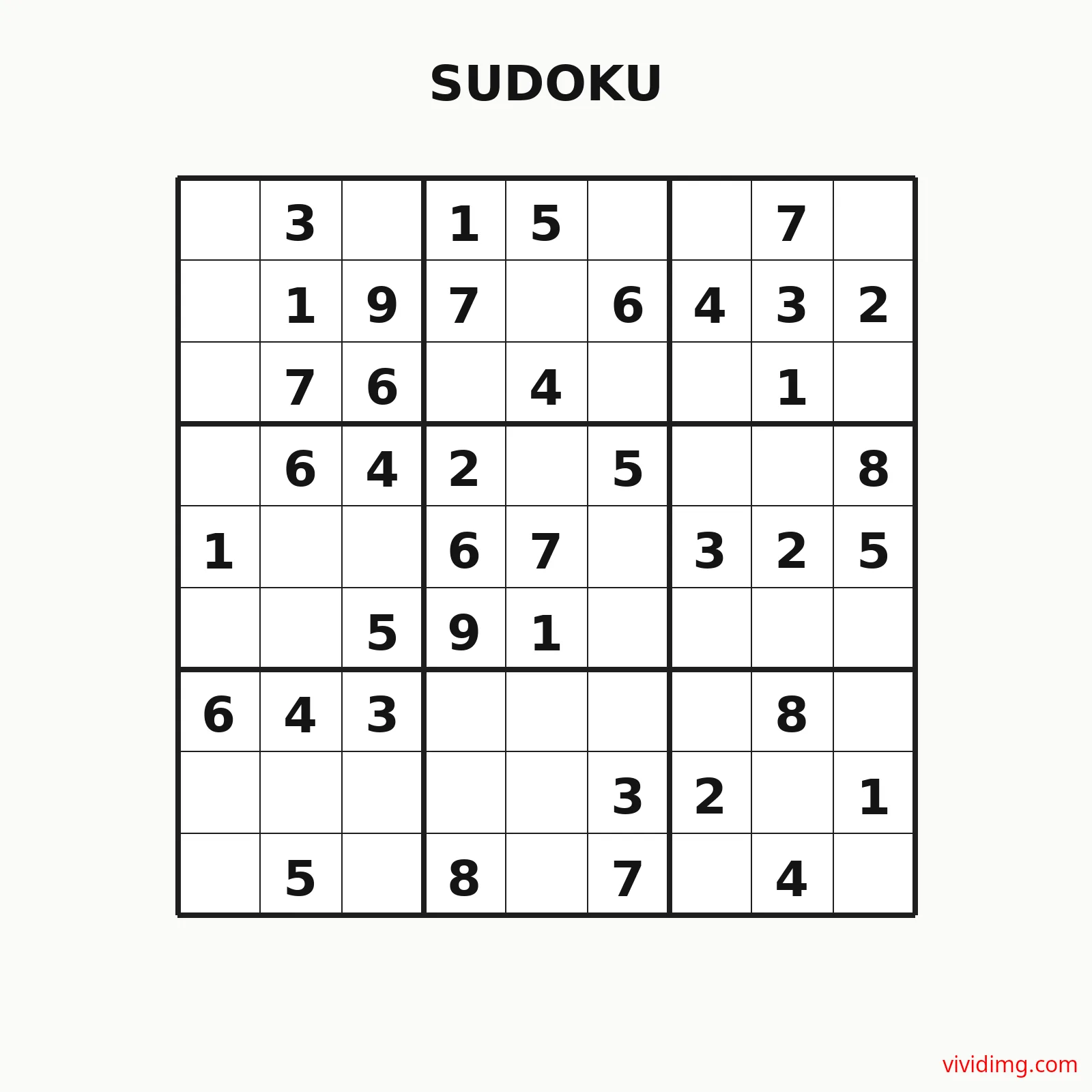 Smart 9x9 number grid for a relaxing logic challenge - Sudoku - Easy