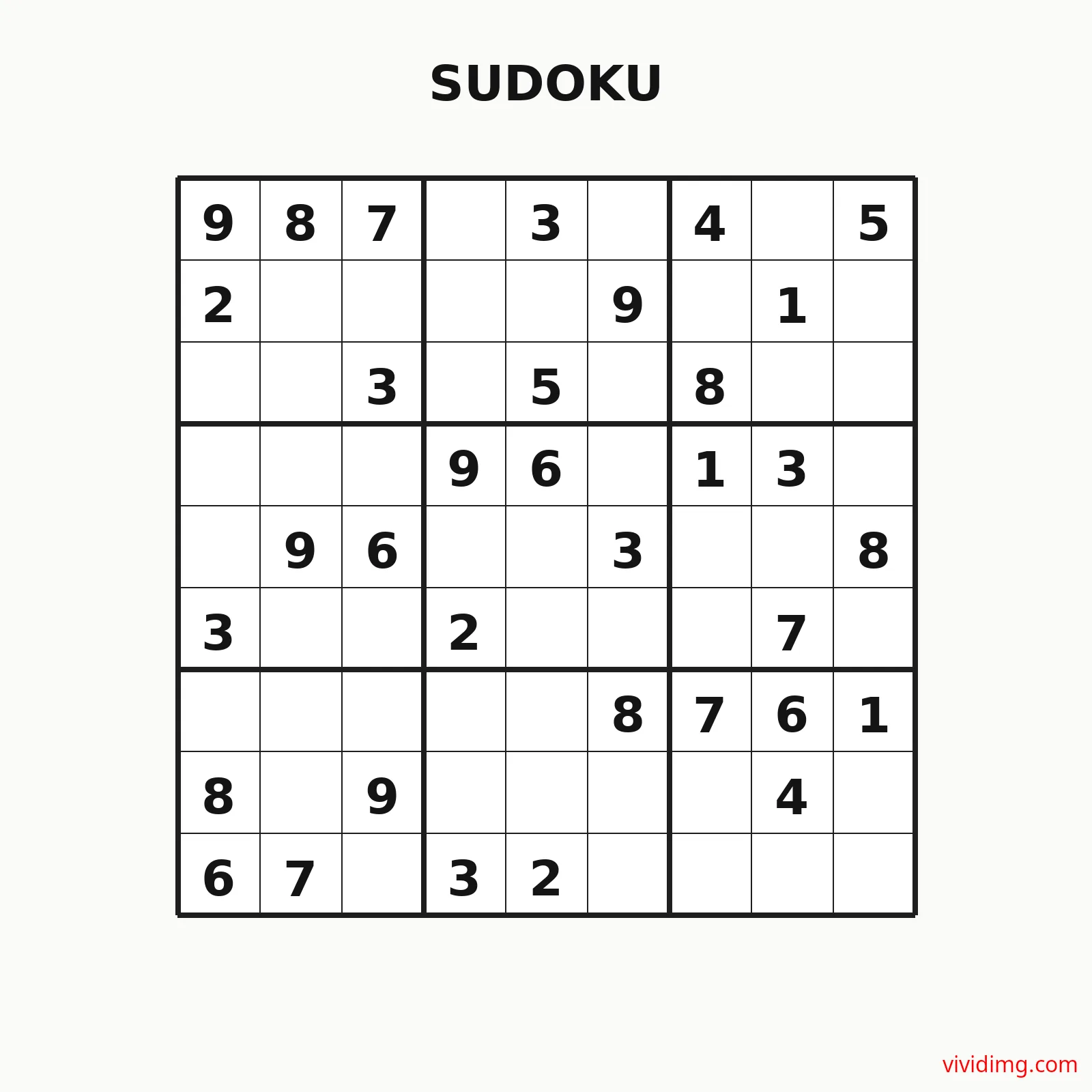 Focused 9x9 number puzzle for sharpening deduction skills - Sudoku - Medium