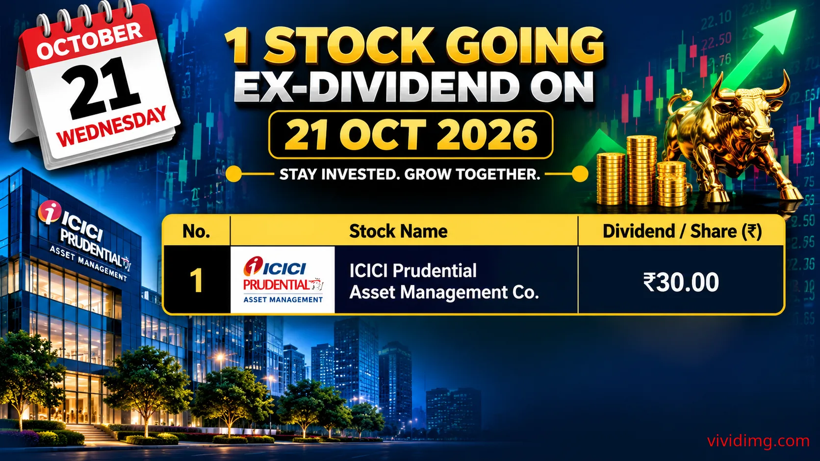 ICICI Prudential AMC ex-dividend on 21 October 2026 – ₹30 dividend per share