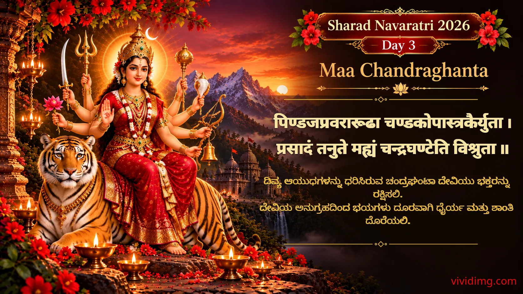 Sharad Navaratri Day 3 – Maa Chandraghanta blessings for courage, protection and inner peace