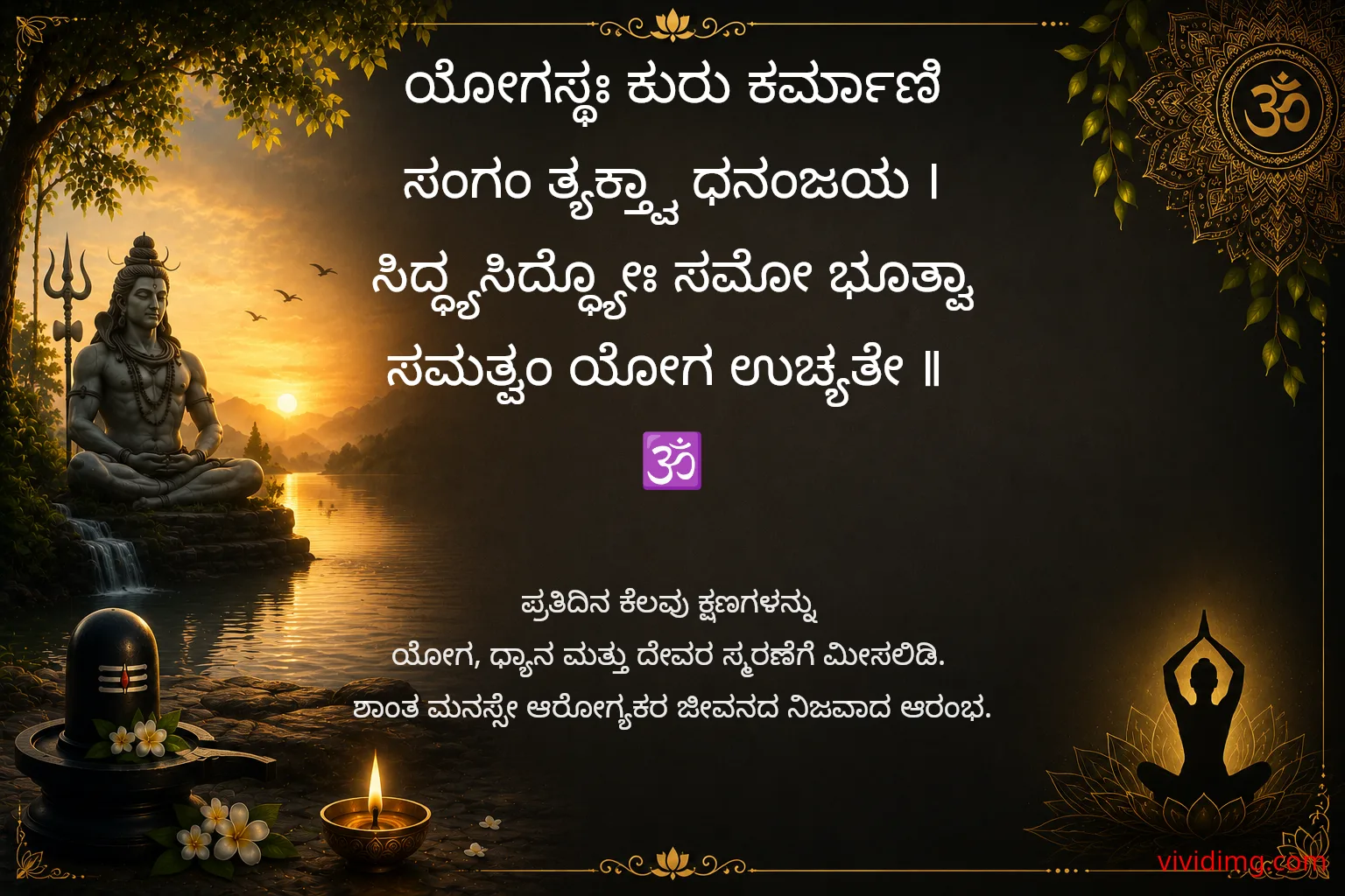 True yoga begins with a peaceful mind - Good Morning