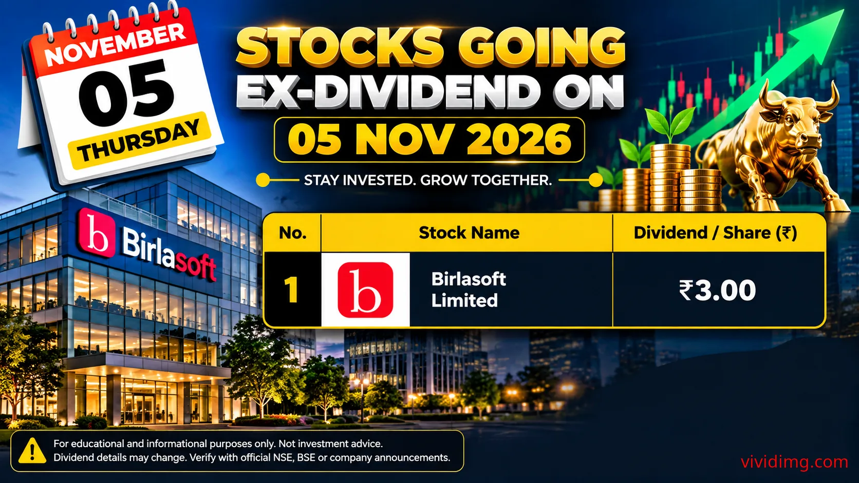 Stocks going ex-dividend on 5 November 2026 – Indian dividend calendar